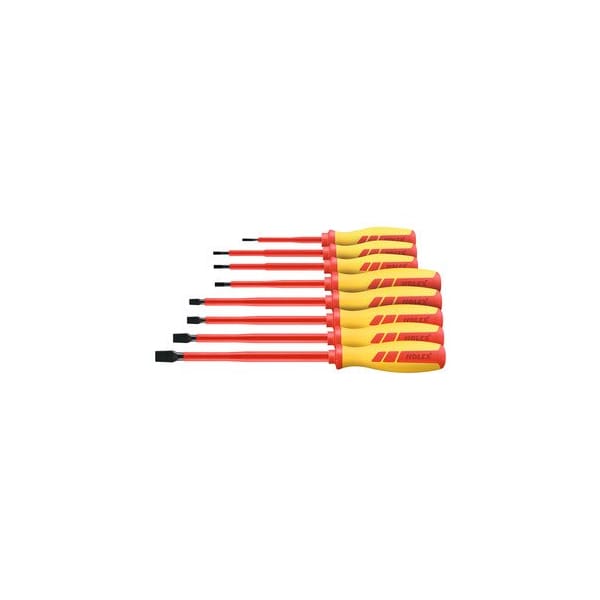 Electrician's screwdriver set for slot-head fully insulated- Number of screwdrivers: 8